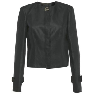 Pre-Owned Versace Women's Black Cotton Blend Button Front Jacket