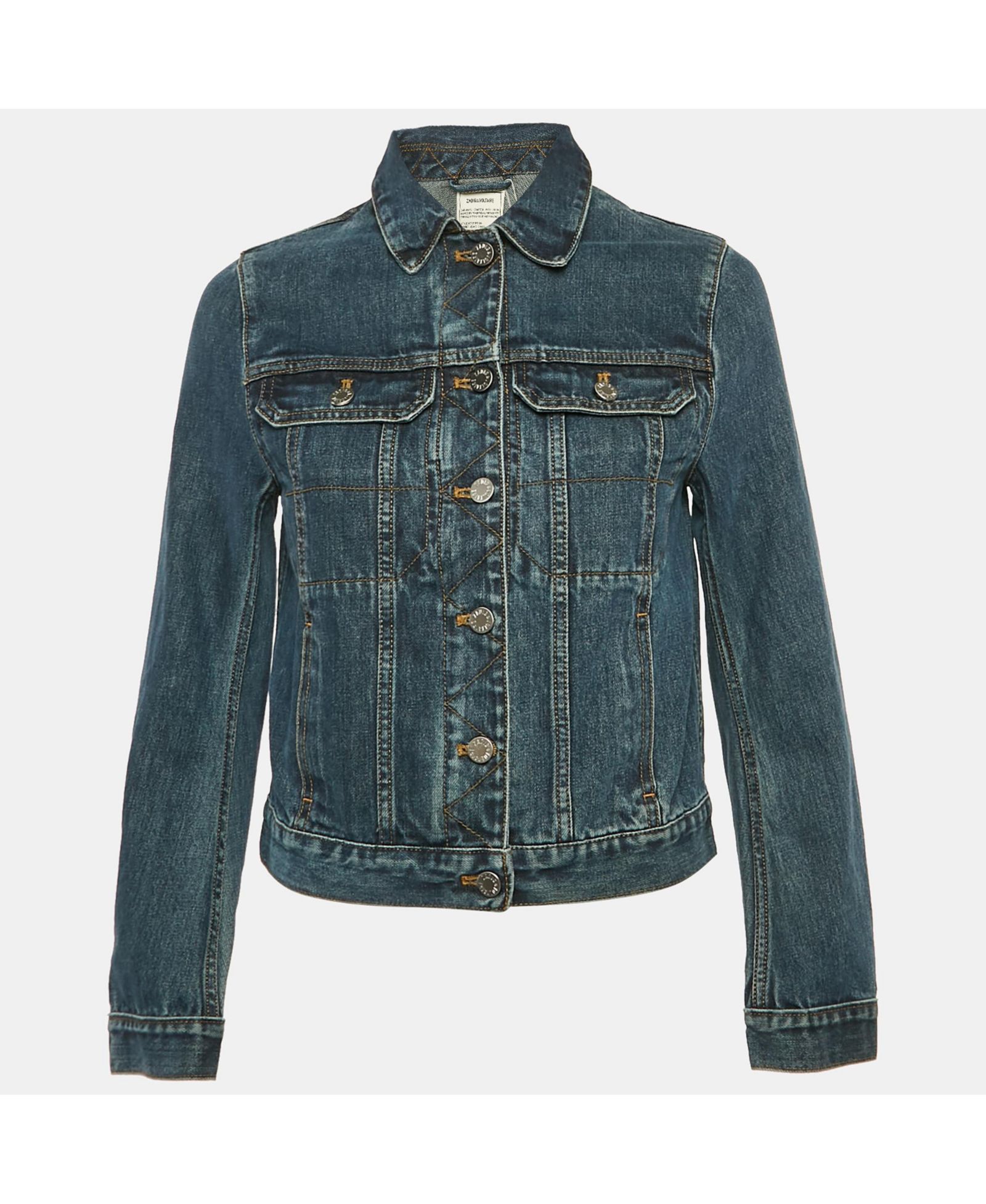Pre-Owned Zadig & Voltaire Женская джинсовая куртка Kioky Art Blue Denim Button Front