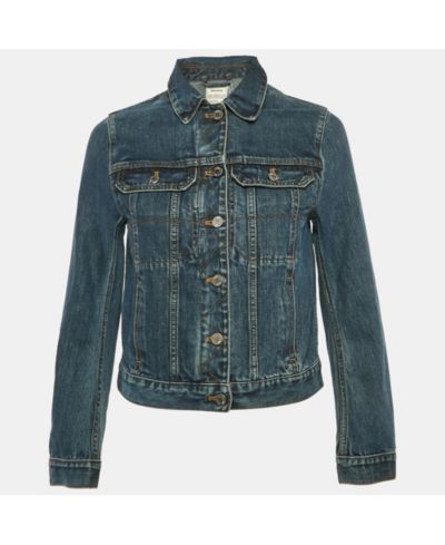 Pre-Owned Zadig & Voltaire Women's Pre-Owned Zadig and Voltaire Blue Denim Button Front Kioky Art Jacket