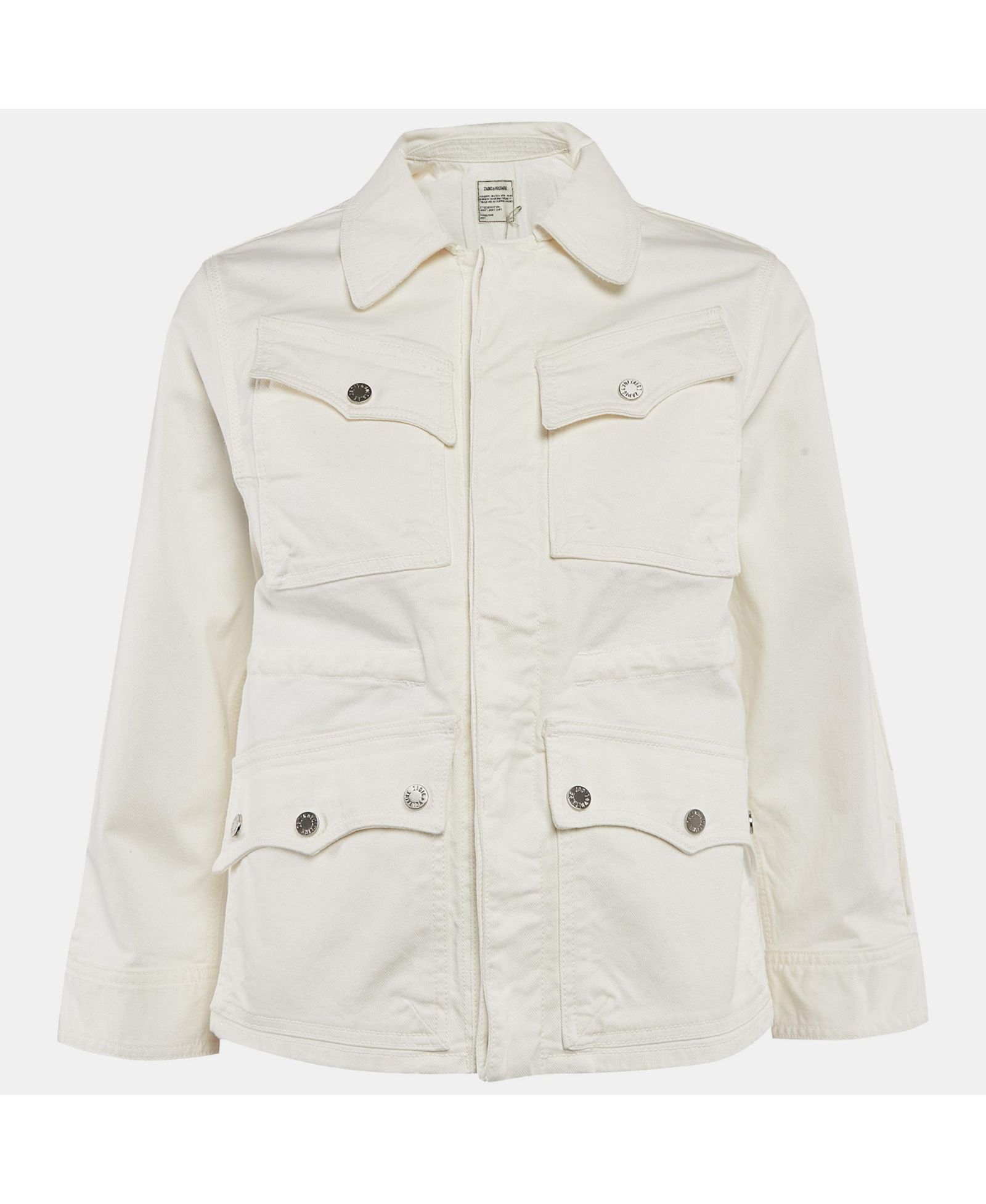 Женская куртка Pre-Owned Zadig & Voltaire White Cotton Drill Button Front Kimi Jacket
