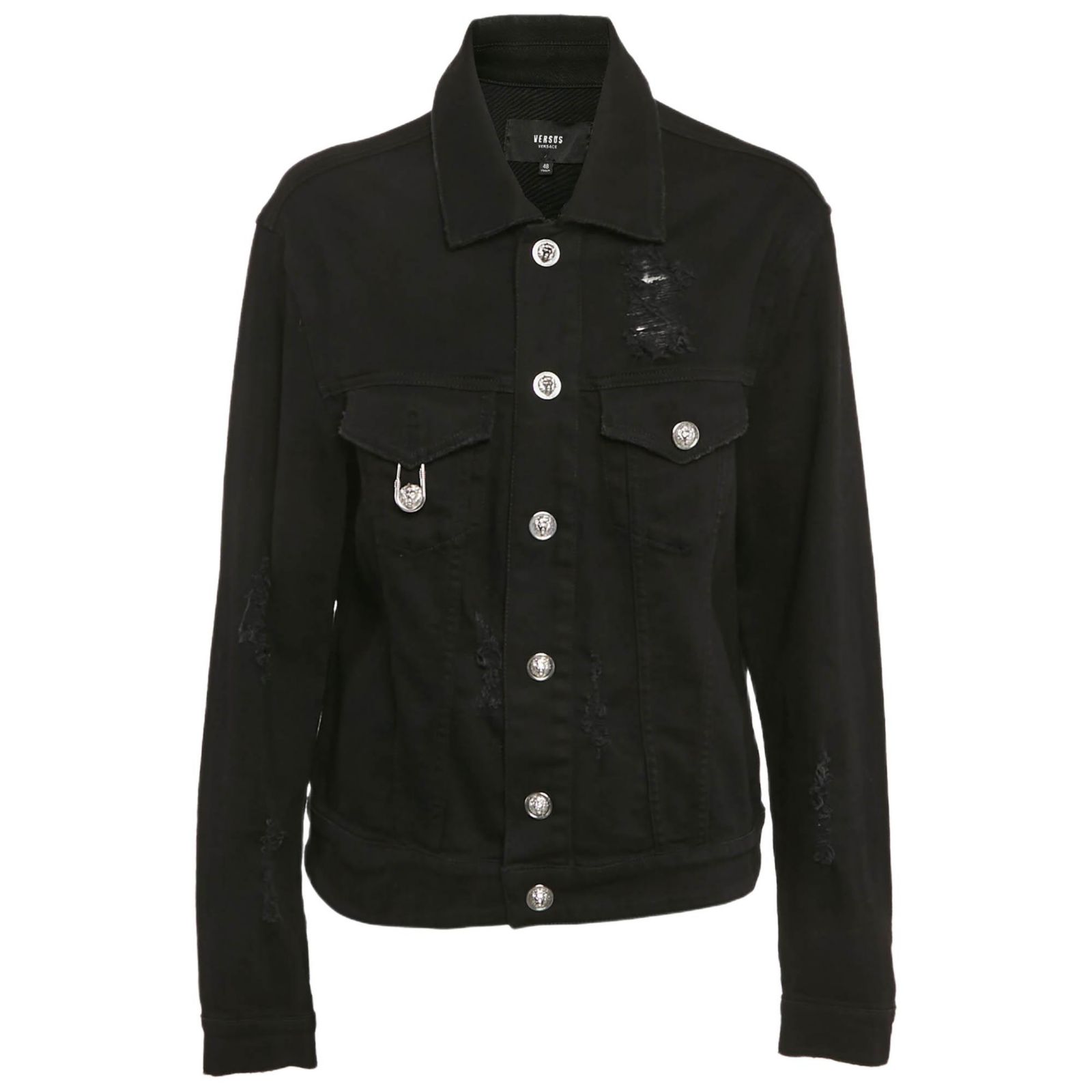 Джинсовая куртка Versace Women's Versus Versace Black Distressed, б/у