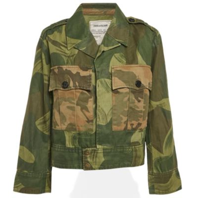 Женский жакет Zadig & Voltaire Military Camouflage из смесового хлопка, б/у