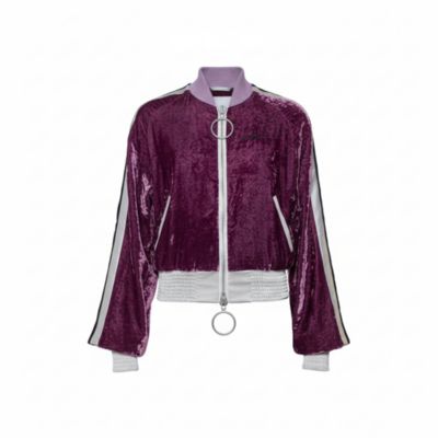 Женская бомбер-куртка Off-White из бархата с молнией
