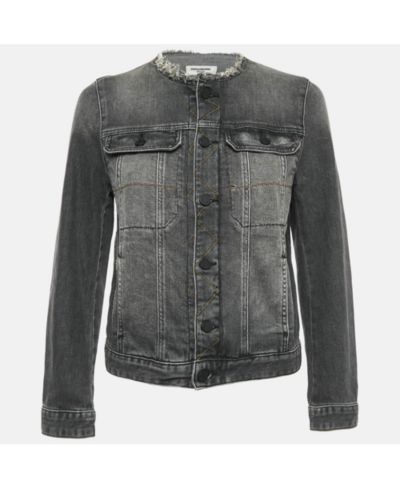 Pre-Owned Zadig & Voltaire Women's Pre-Owned Zadig and Voltaire Grey Washed Denim Collar Neck Jacket