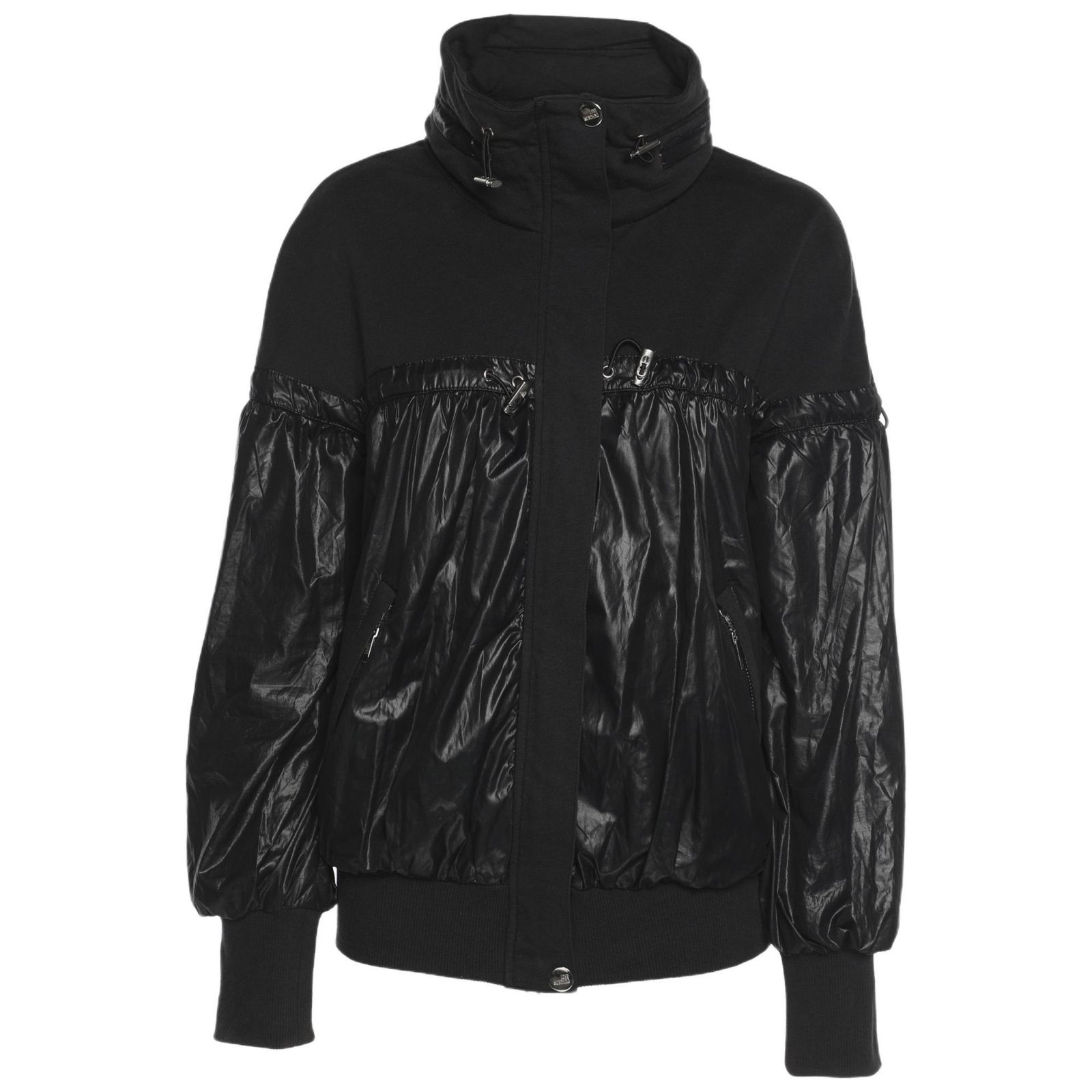 Pre-Owned Love Moschino Женский худи-куртка Black Jersey Nylon