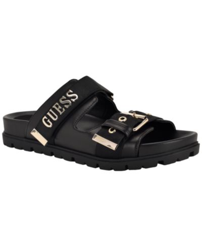 GUESS Women's Faxona Branded Slip-On Footbed Sandals