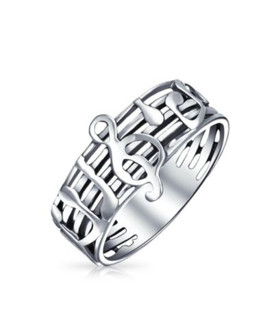 Кольцо Bling Jewelry с нотой treble clef, серебро 925 Sterling Silver
