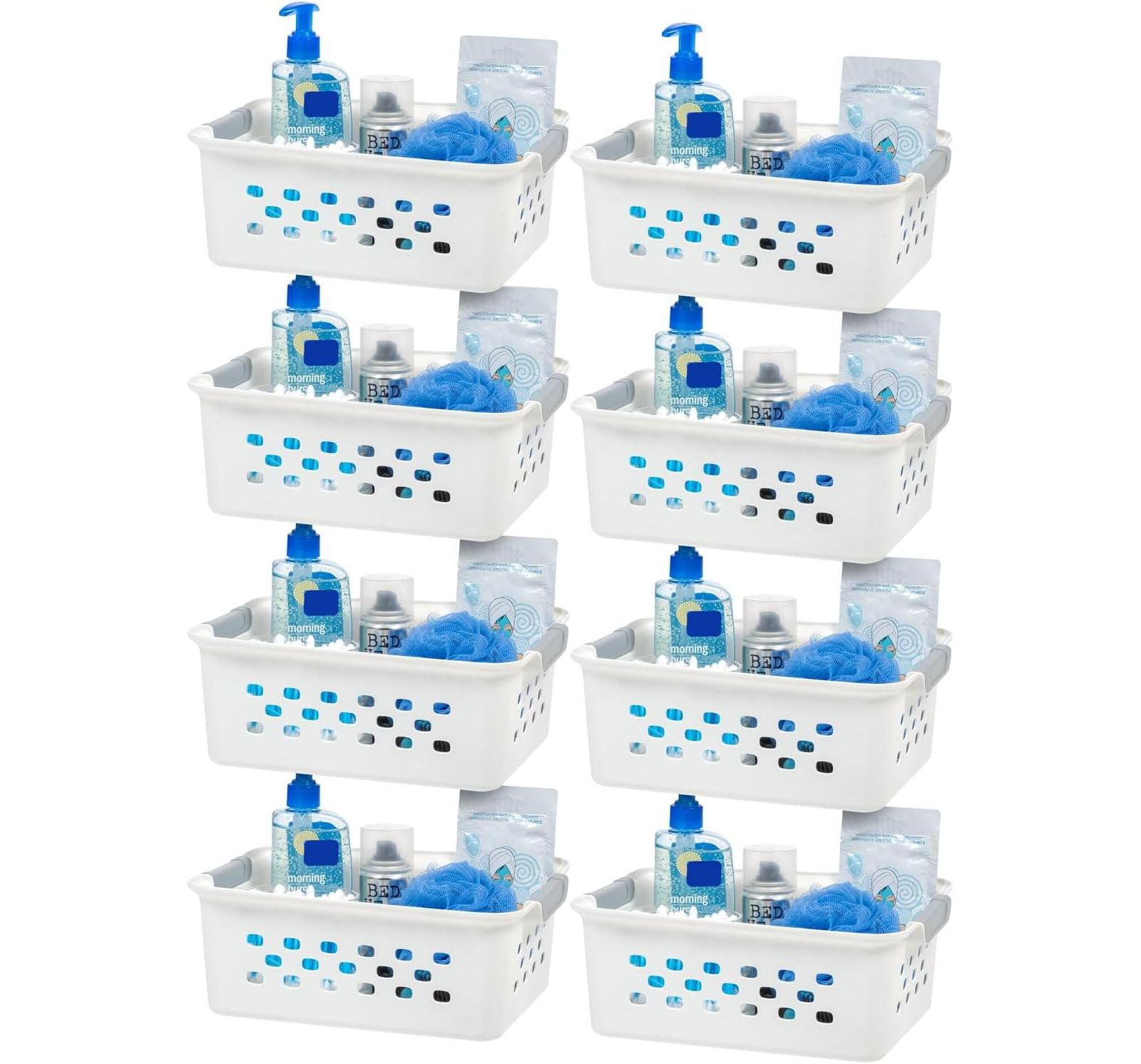 IRIS USA Small Plastic Basket Storage, 8Pk