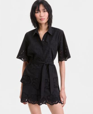 I.N.C. International Concepts Женская блузка Cotton Eyelet Tie-Waist