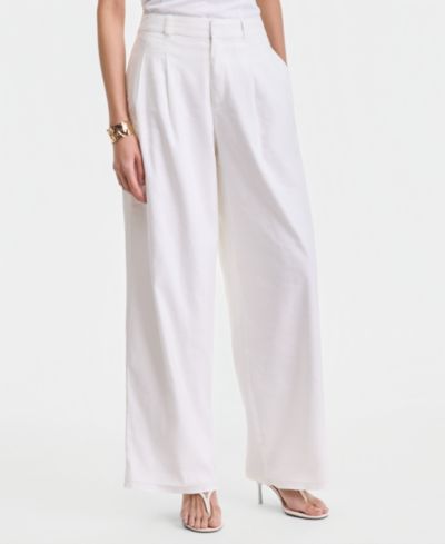 I.N.C. International Concepts Women's Linen-Blend Wide-Leg Pants, Macy's Exclusive