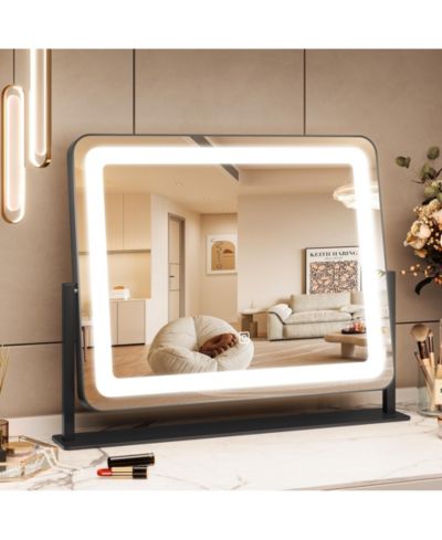 Homfan LED Зеркало для макияжа, 19.7" x 17.5", сенсорный, 3 режима освещения