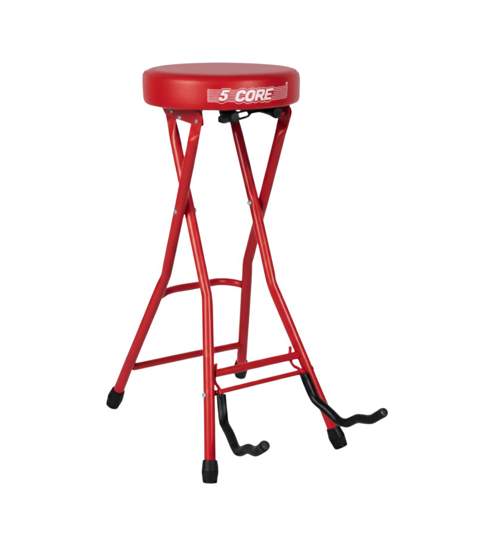 5 Core Guitar Stool 3.15" Padded Chair Foldable Heavy Duty Music Seat Built in Foot Rest Guitar Stand