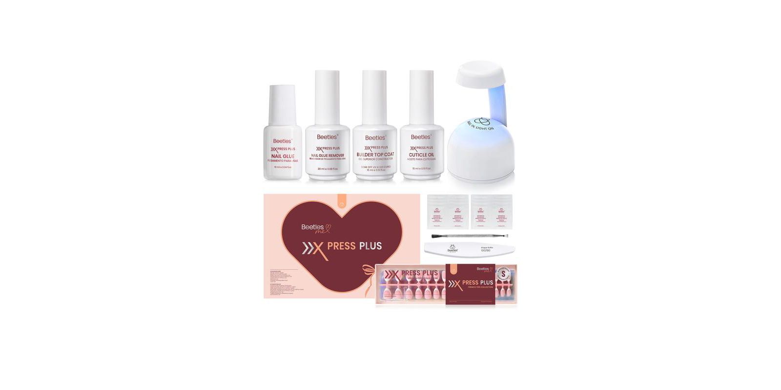 Набор накладных ногтей Beetles X Press Short Almond French Tip (224 pcs)