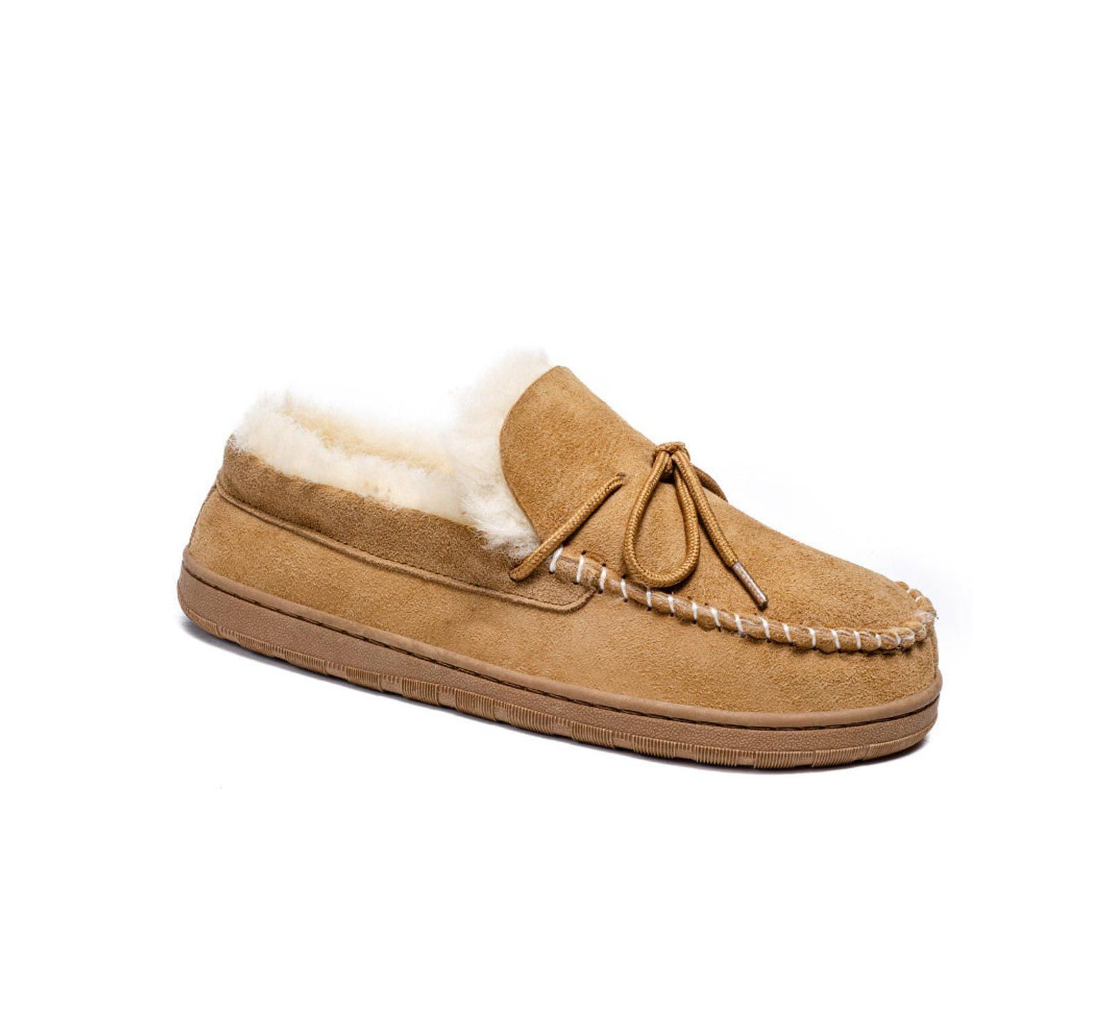 PAZSTOR Men's Real Shearling Slippers Spring