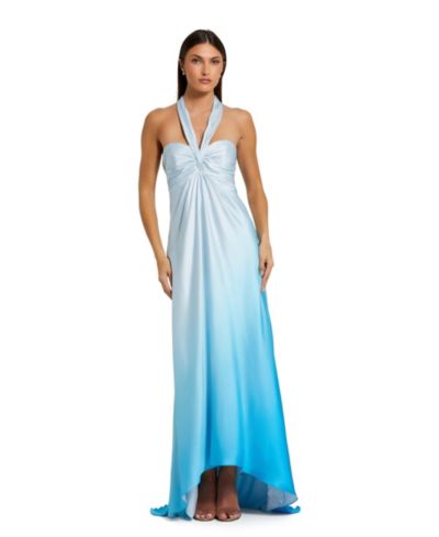 Женское вечернее платье Mac Duggal Charmeuse Tie Halter Neck Ombre