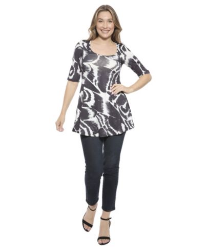 Женский туник WEAR by Erin Andrews Abstract Scoop Neck Elbow Sleeve