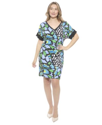 Женское короткое платье-футболка с коротким рукавом с бабочками 24seven Comfort Apparel