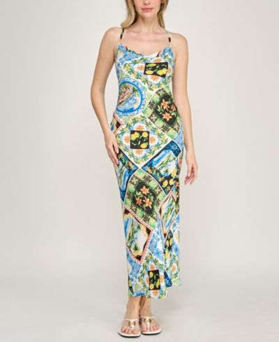 INVITEE Juniors' Strappy Cowl Neck Midi Dress
