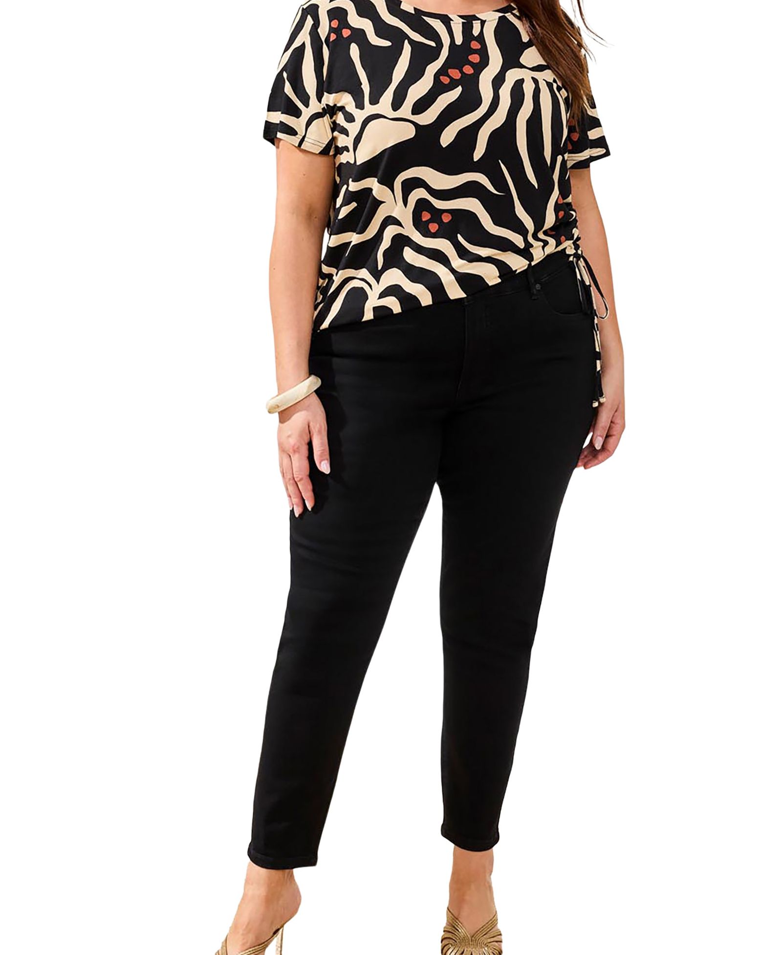 Джинсы TRIBAL Plus Size Sophie Curvy с укороченной длиной