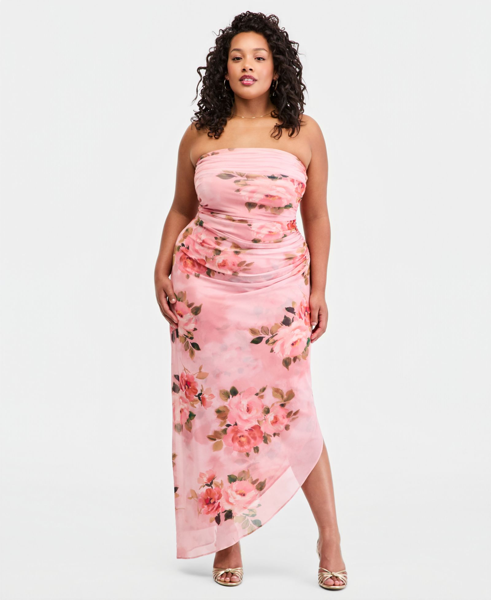 Платье макси Emerald Sundae Plus Size с цветочным принтом