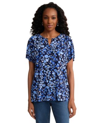 Джерси Jones New York Petite Regular Fit с коротким рукавом и круглым вырезом