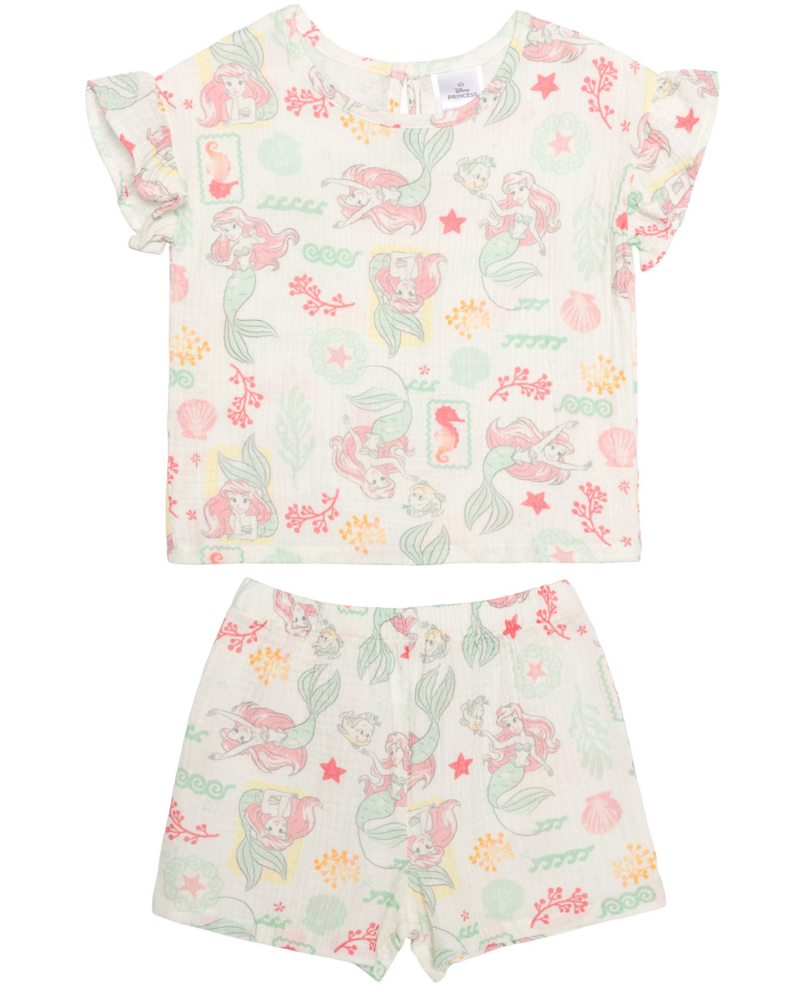 Disney Girls' 2T-6X Printed T-Shirt and Shorts, 2-Piece Set