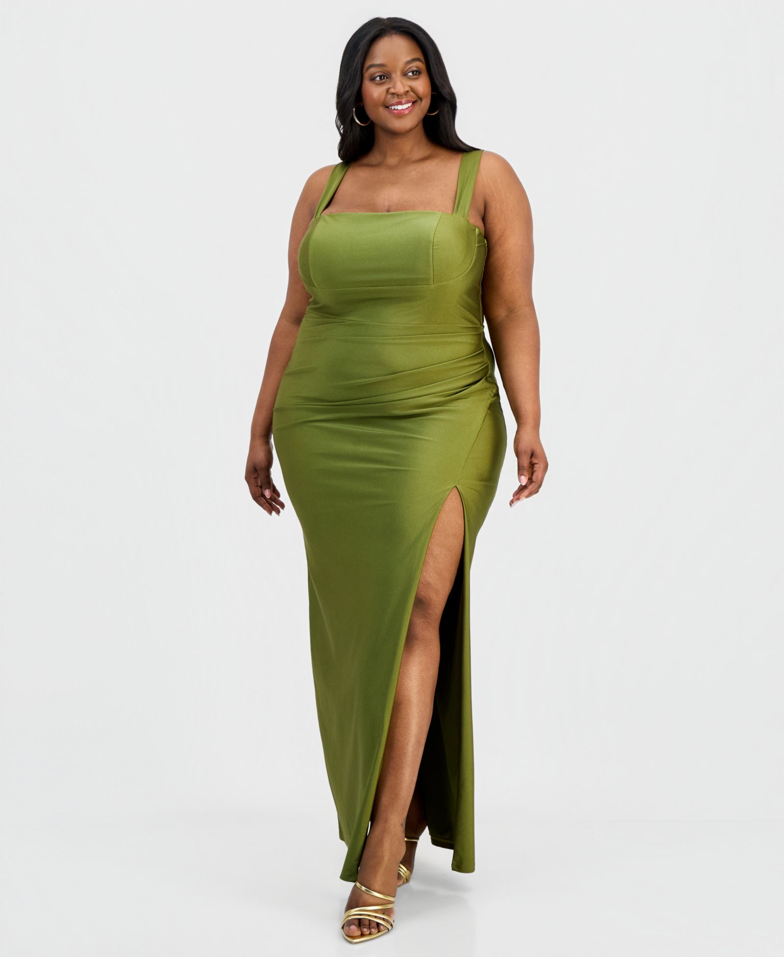 SENI & CADE Trendy Plus Size Sateen Bow-Back Dress