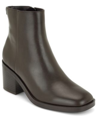 Nine West Women's Amatto Square Toe Block Heel Booties