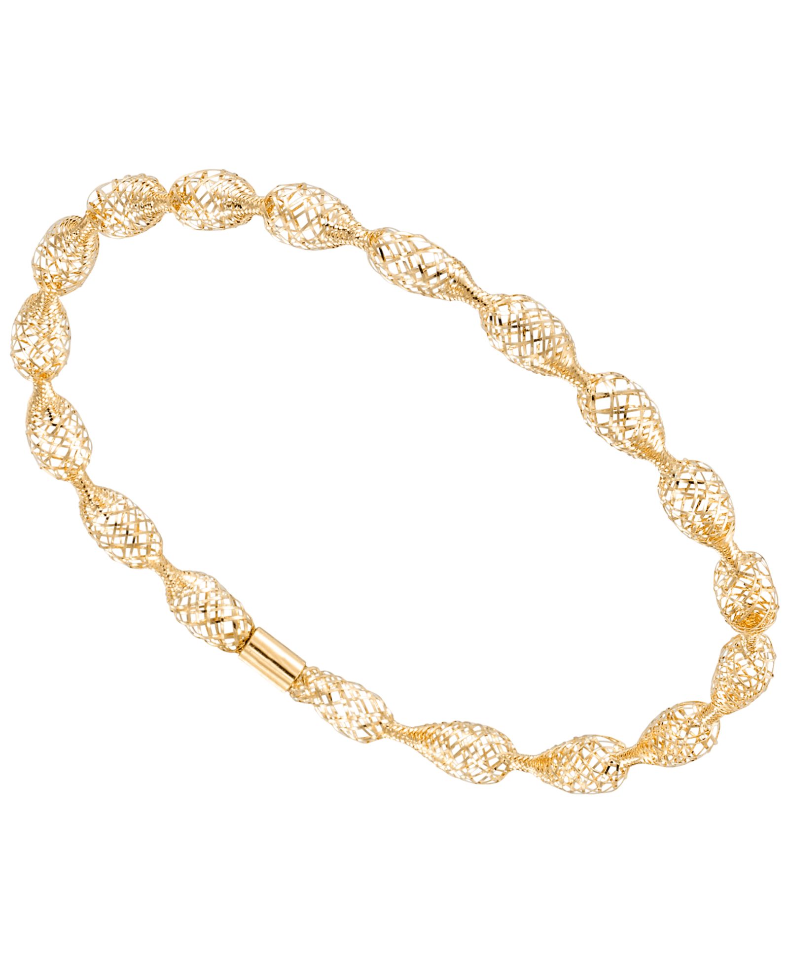 Macy's Flexible Open Work Stretch Oval Bracelet in 10k Yellow Gold