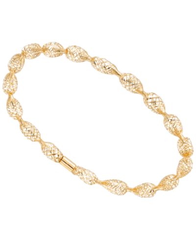 Macy's Flexible Open Work Stretch Oval Bracelet in 10k Yellow Gold