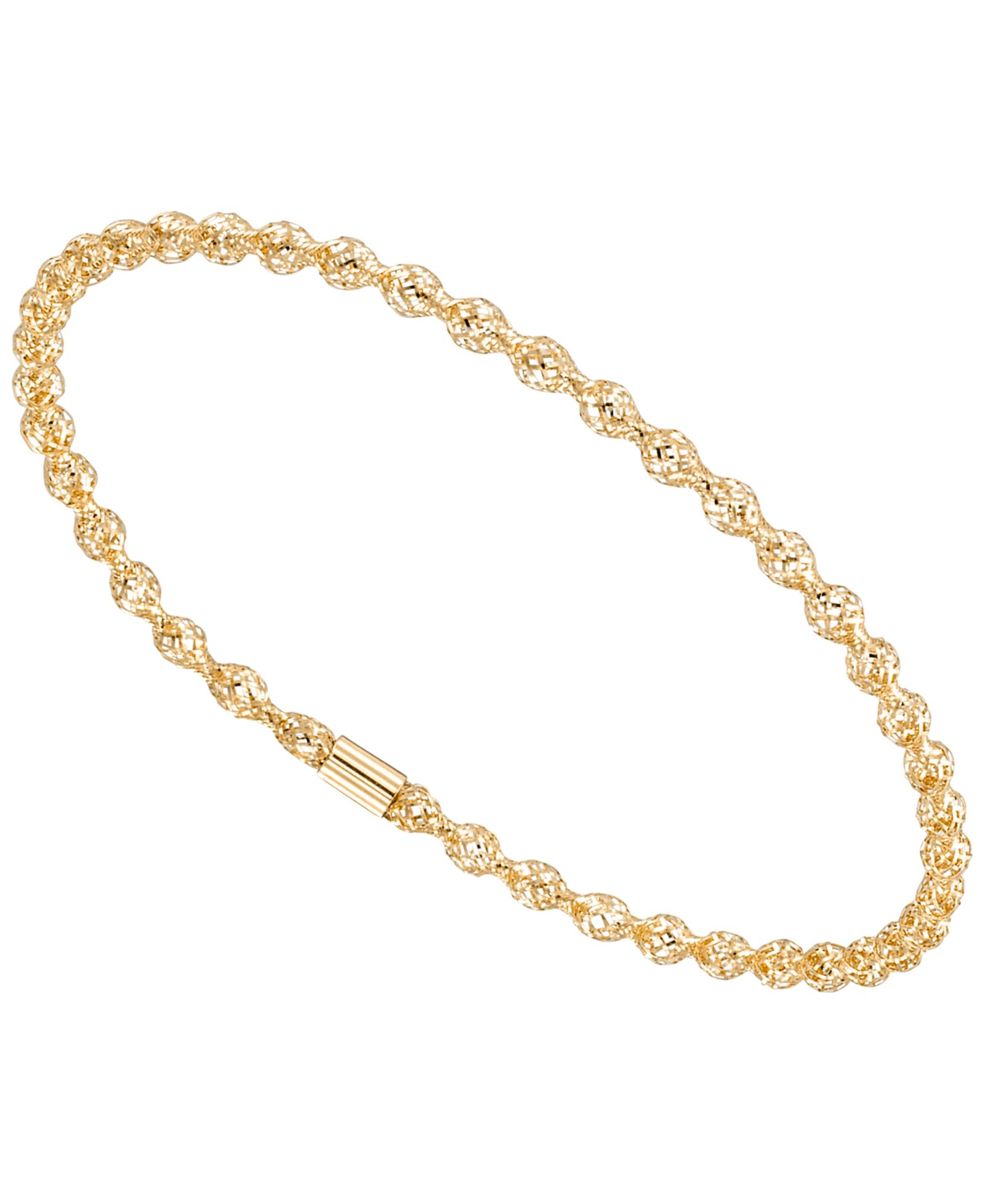 Браслет Macy's Flexible Open Work Stretch Round in 10k Yellow Gold