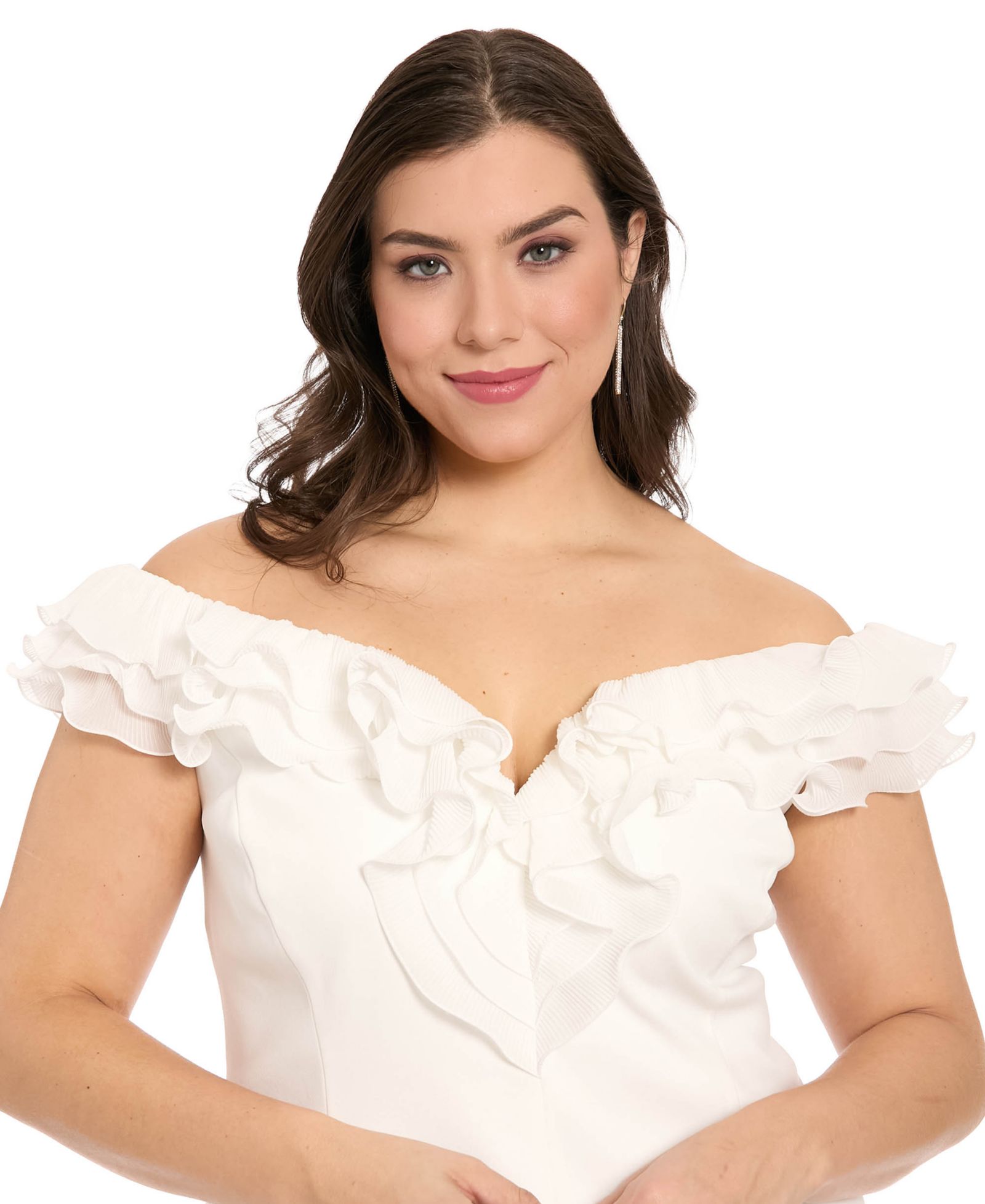 Женский топ Muse Plus Size Ruffle Organza Off-The-Shoulder