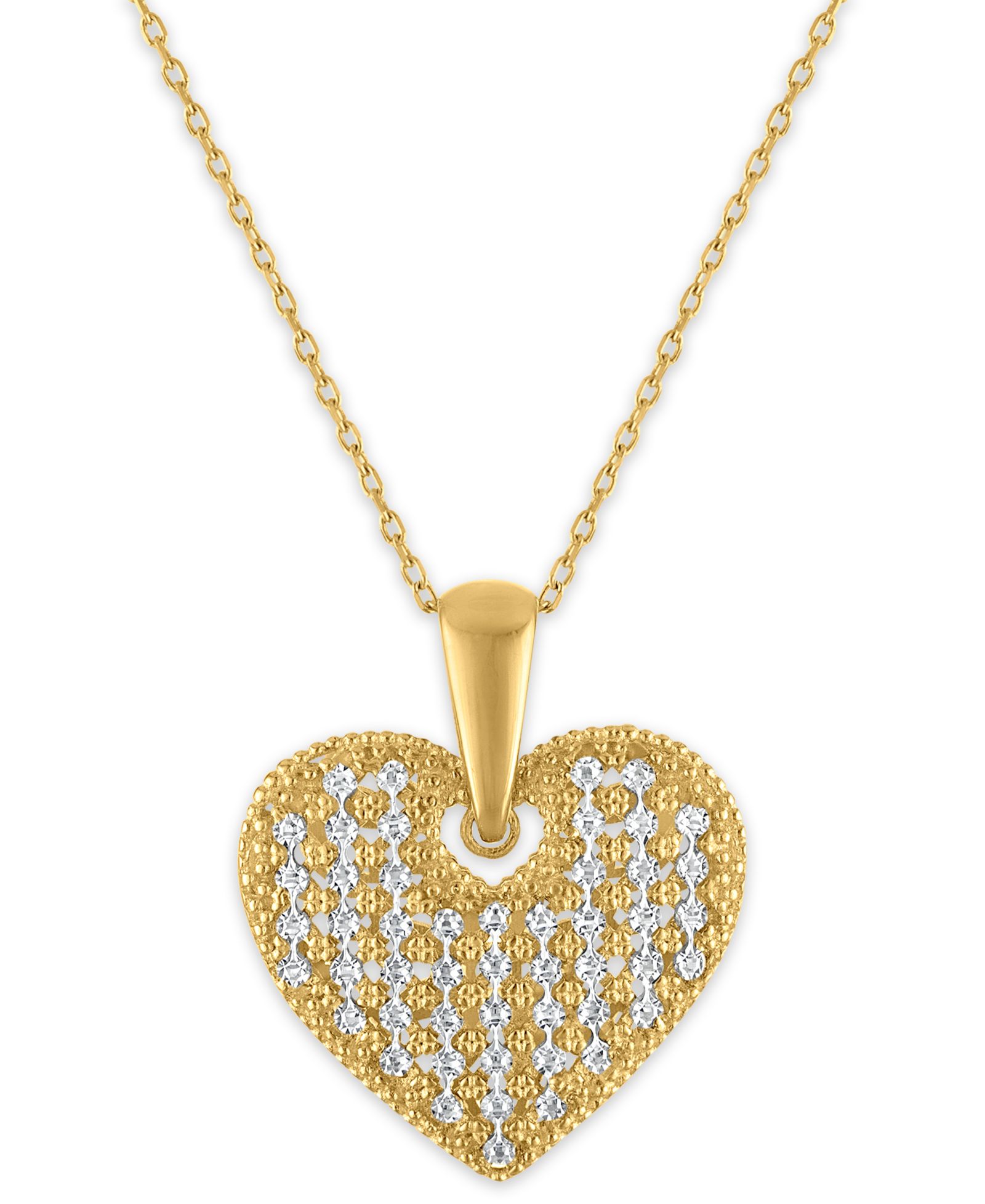 Подвеска Macy's Textured Heart Pendant Necklace в 10k Gold