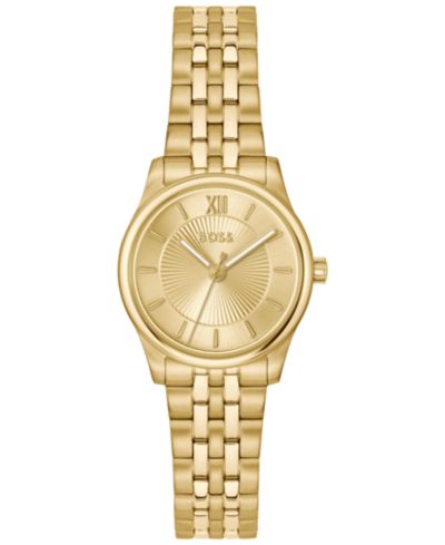 Женские часы Hugo Boss Graceful Mina Quartz Ionic Plated Thin Gold Steel, 25mm