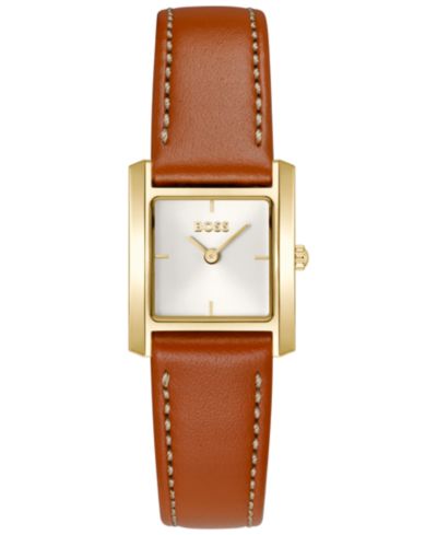 Hugo Boss Женские часы Lucy Scala Quartz, кожаный ремешок Camel, 22mm