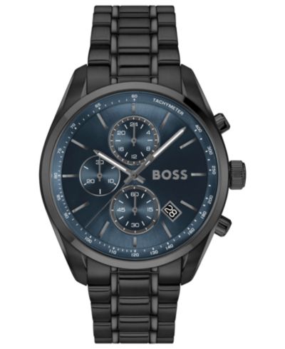 Мужские часы Hugo Boss Grand Prix 44 Quartz Chrono Black Steel