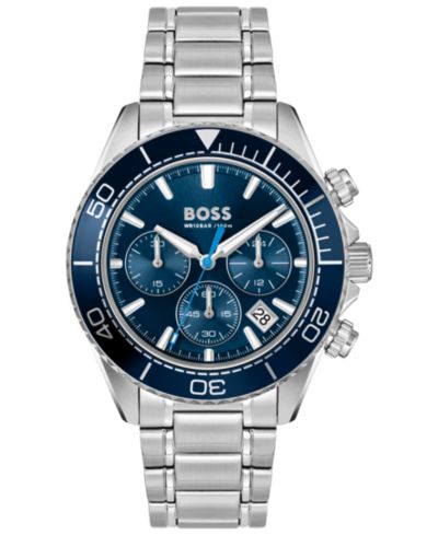 Hugo Boss Men's Sealiner Quartz Chrono Stainless Steel Watch, 44mm