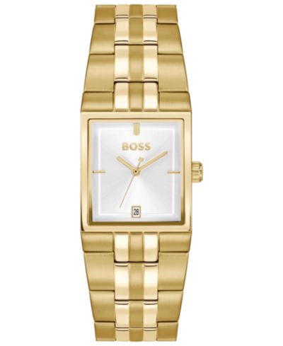 Hugo Boss Мужские часы Strivo Quartz, тонкие, золотистая сталь, 25.6mm