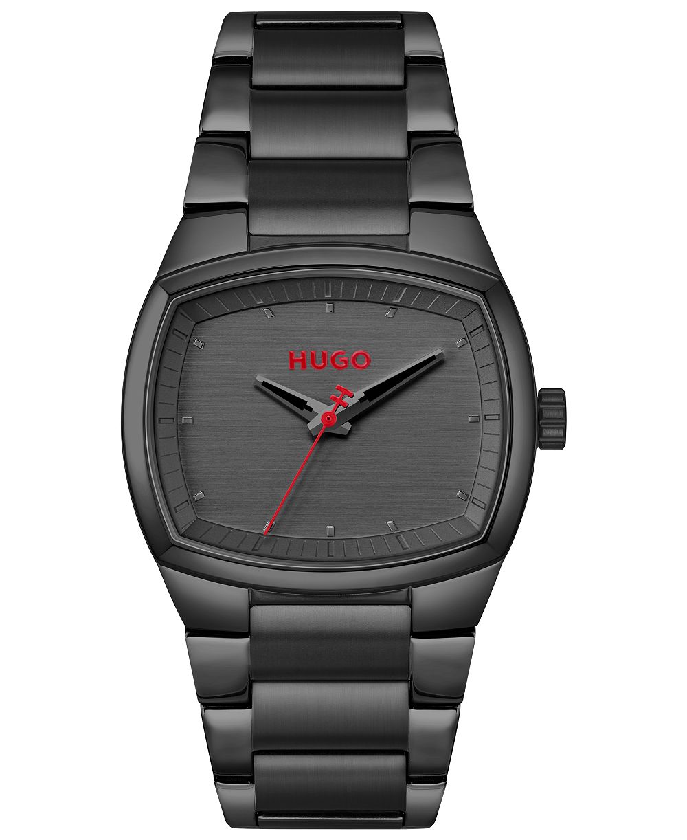 Hugo Boss Мужские часы Telly Quartz Ionic Plated Black Steel, 40mm