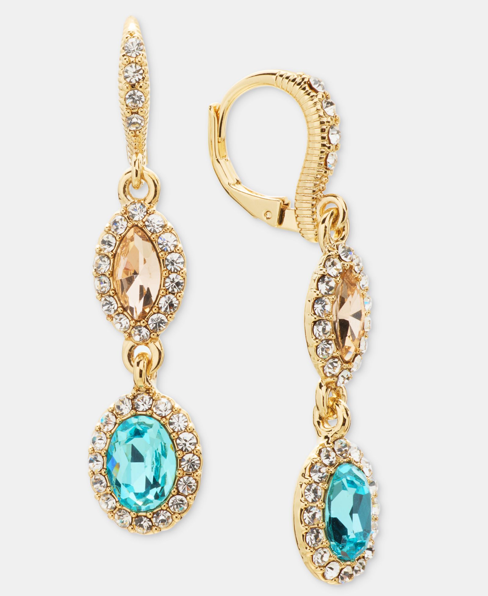 Серьги Givenchy Gold-Tone Stone Double Drop