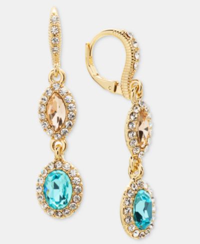 Серьги Givenchy Gold-Tone Stone Double Drop