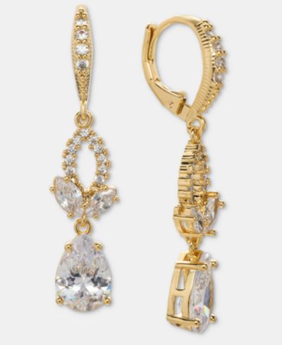 Givenchy Cubic Zirconia Double Drop Earrings