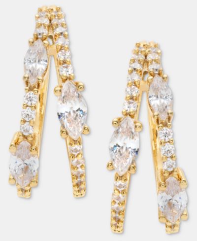 Givenchy Cubic Zirconia Split Hoop Earrings