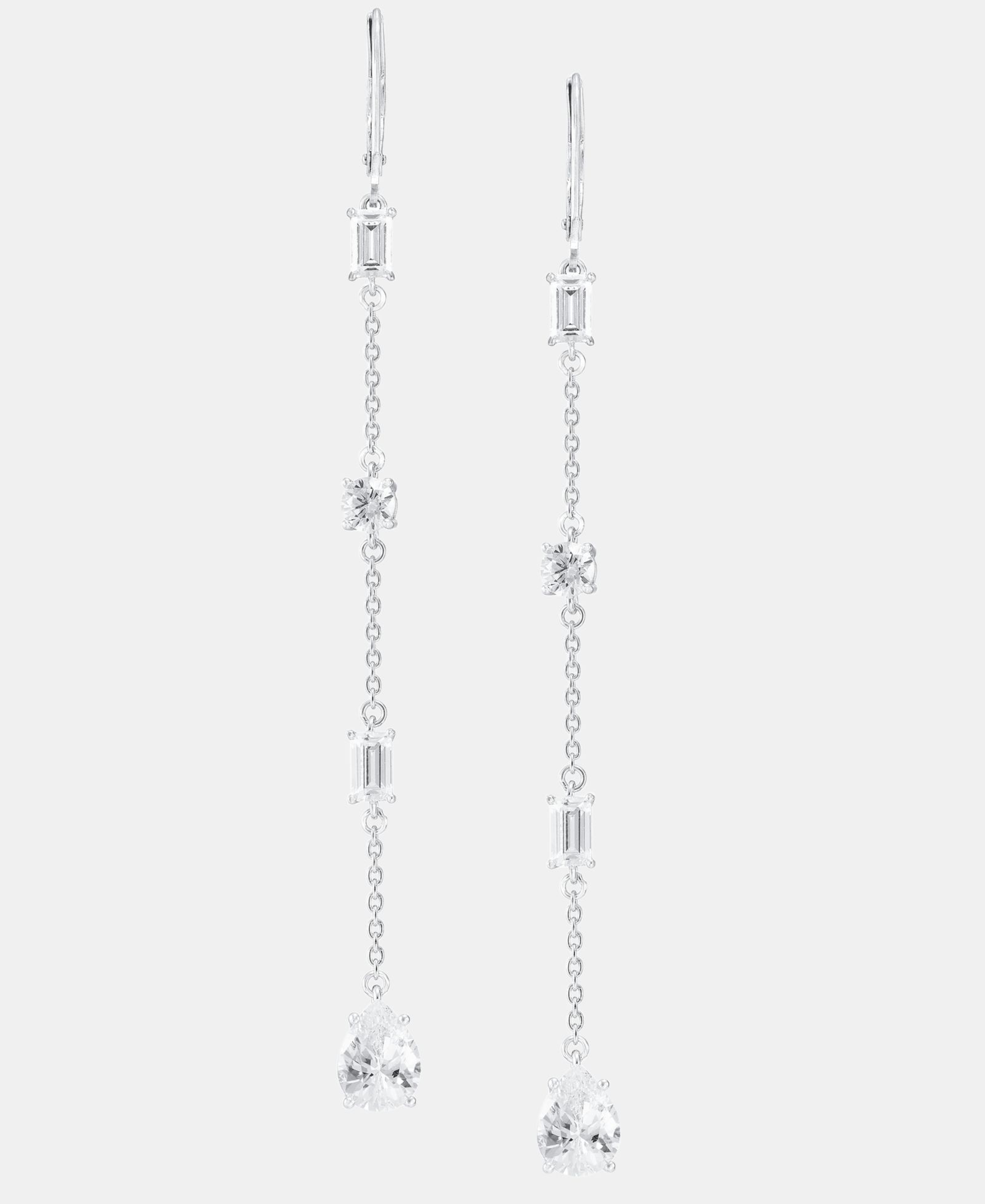 Lauren Ralph Lauren Cubic Zirconia Linear Drop Earrings in Sterling Silver