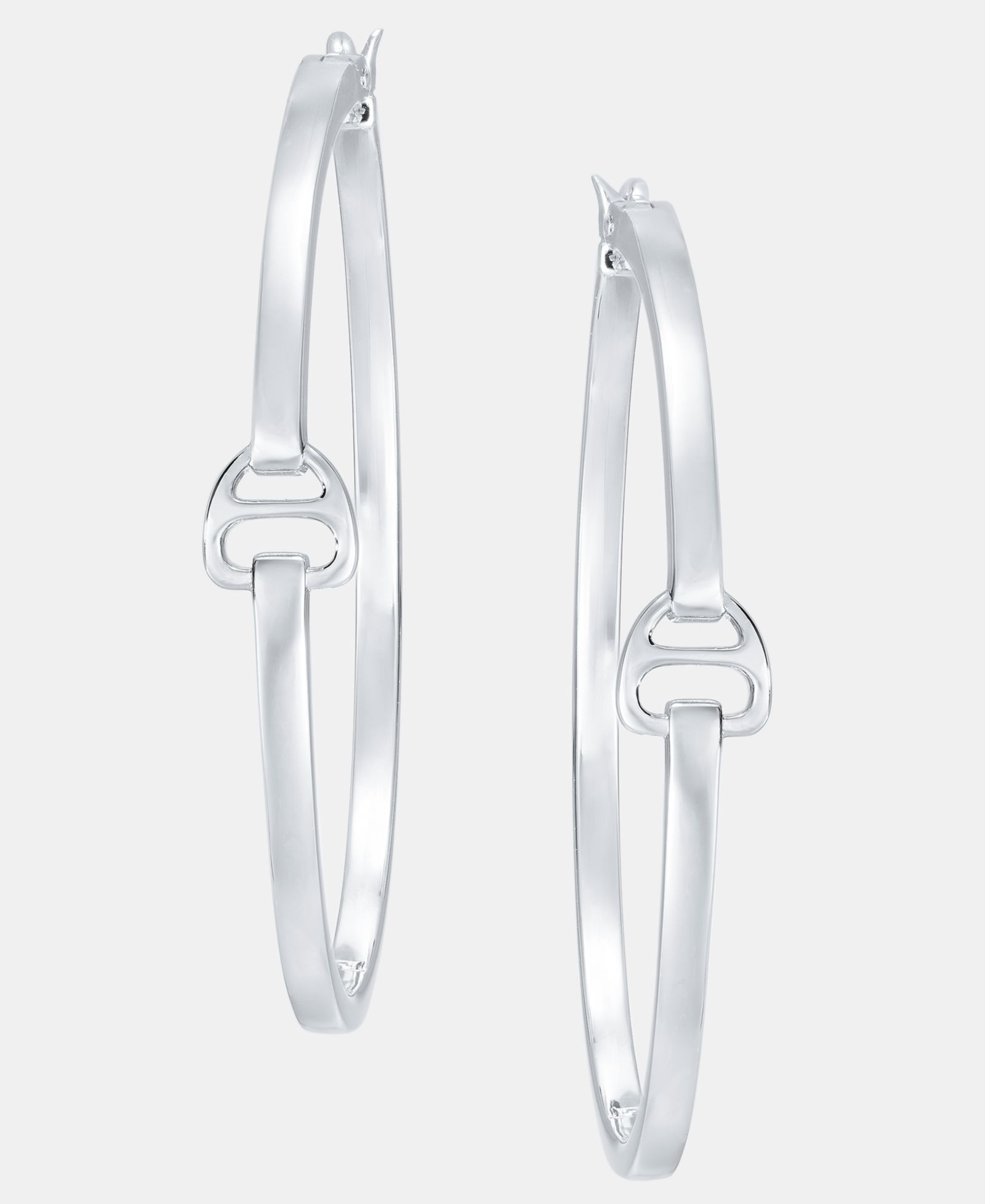 Lauren Ralph Lauren серьги-кольца Equestrian 40mm из стерлингового серебра
