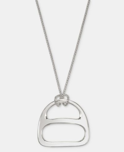 Lauren Ralph Lauren Adjustable Slider Equestrian Pendant Necklace in Sterling Silver
