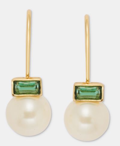 Серьги-подвески Lauren Ralph Lauren Baguette Stone & Imitation Pearl Drop