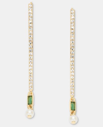 Серьги-протяжки Lauren Ralph Lauren Pavé, Baguette Stone & Imitation Pearl