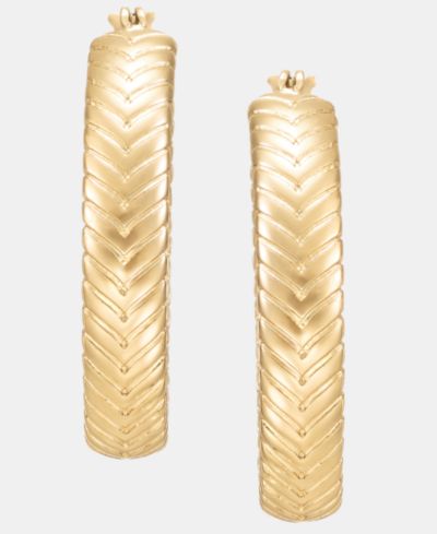 Серьги-кольца Lauren Ralph Lauren Textured Oval Hoop