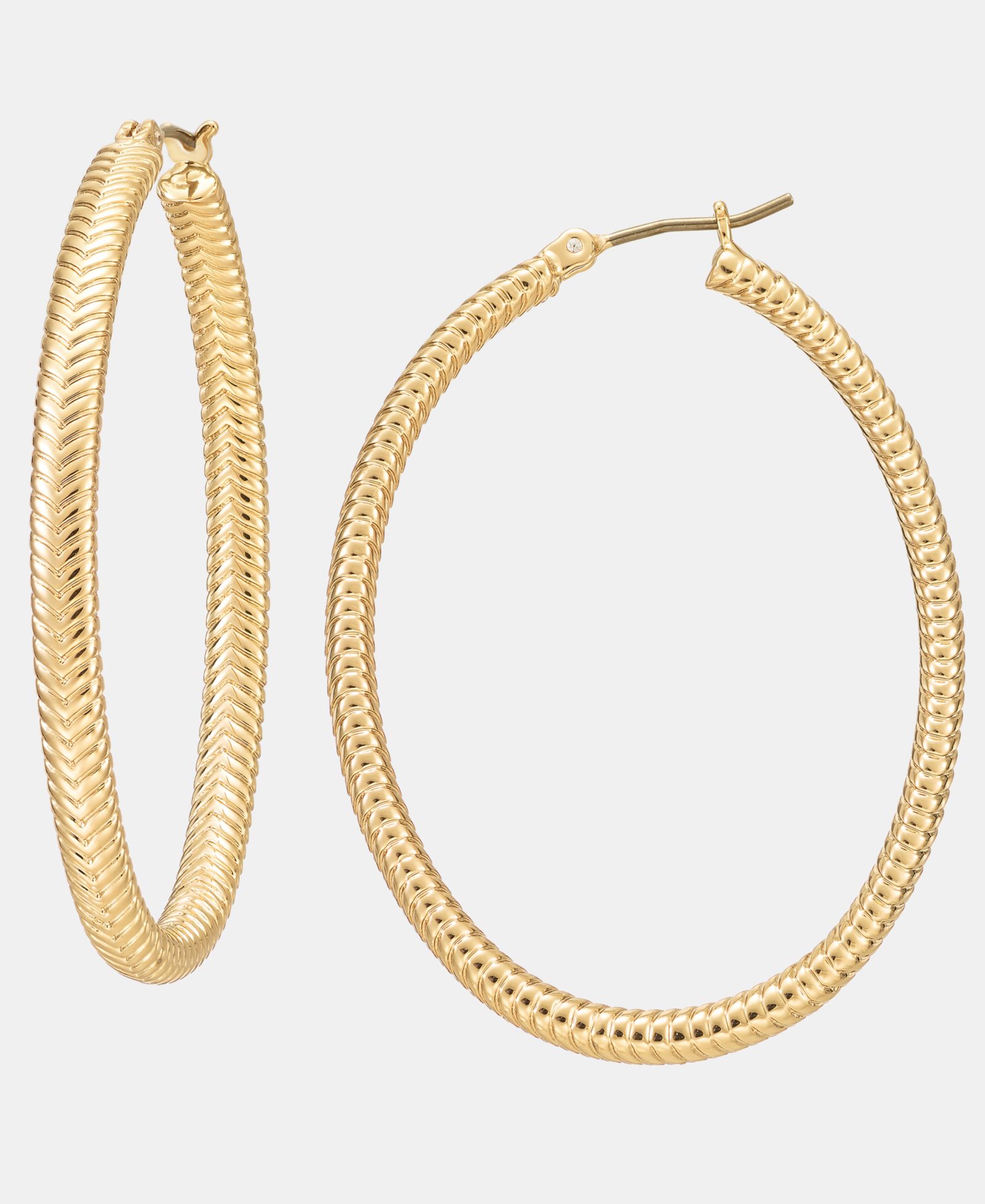 Серьги-кольца Lauren Ralph Lauren Textured Oval Hoop